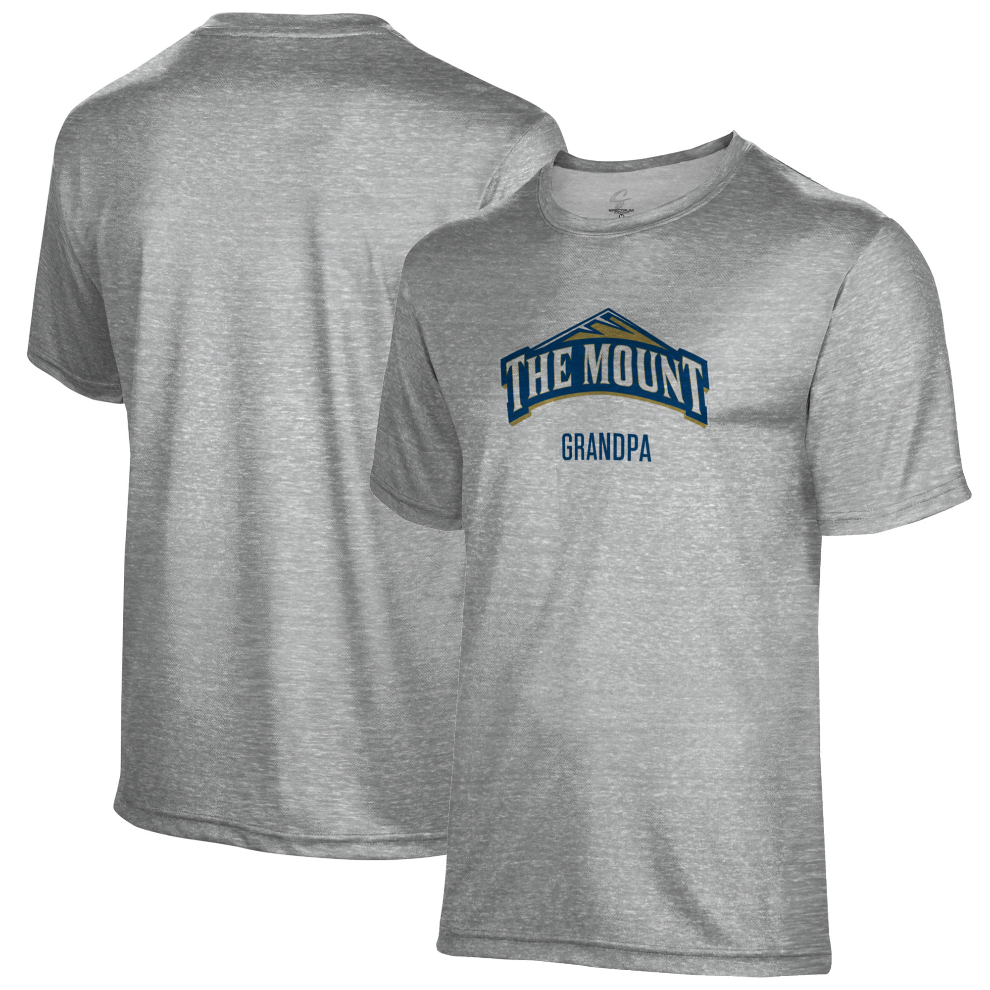 Men's Gray Mount St. Mary's Mountaineers Grandpa Name Drop T-Shirt
