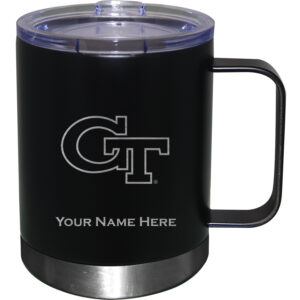 Black Georgia Tech Yellow Jackets 12oz. Personalized Stainless Steel Lowball with Handle