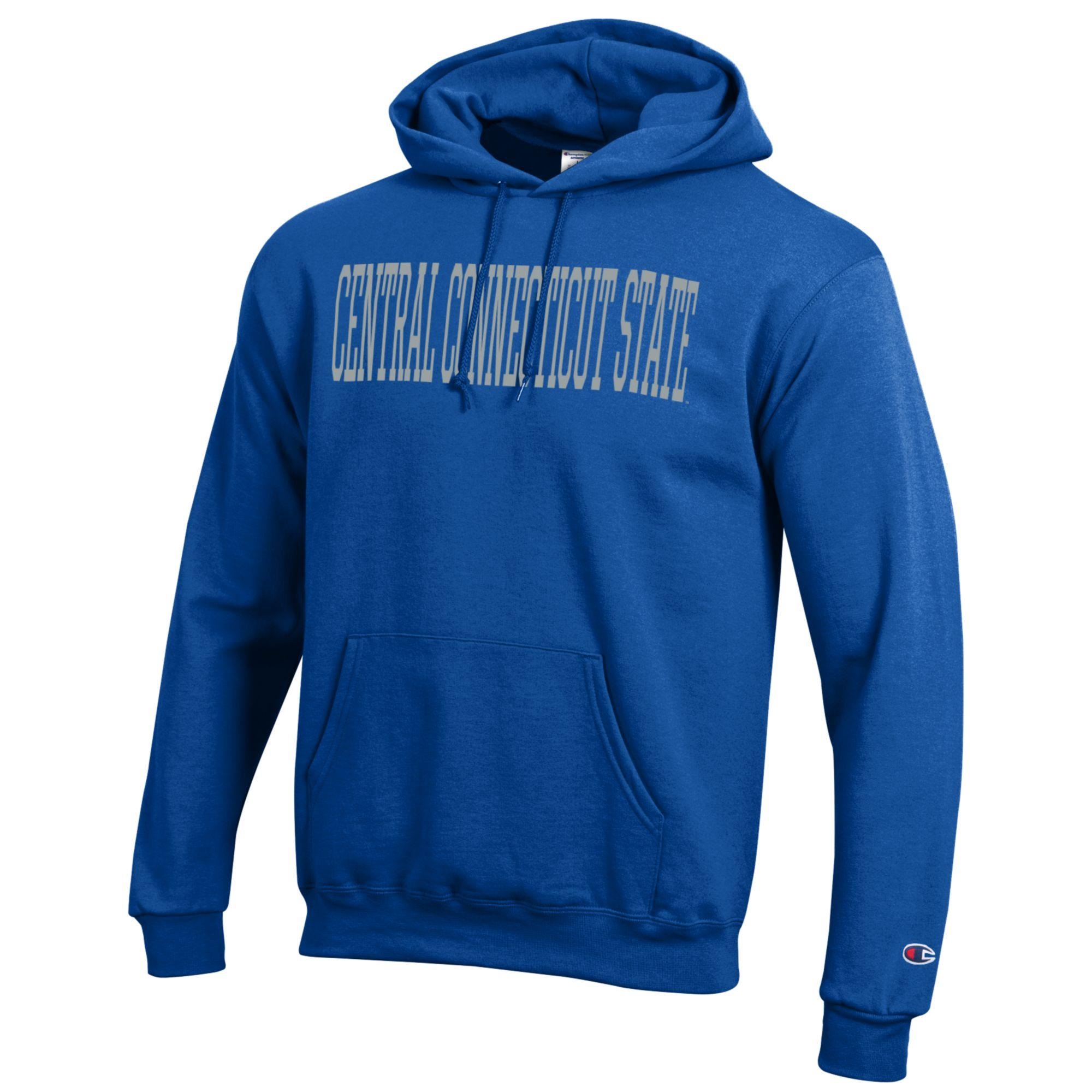 Men's Champion Royal Central Connecticut State Blue Devils Eco Powerblend Pullover Hoodie - Image 6