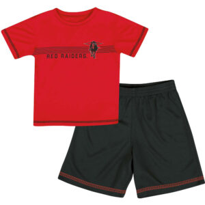 Toddler Russell Red/Black Texas Tech Red Raiders Team Logo T-Shirt & Shorts Set