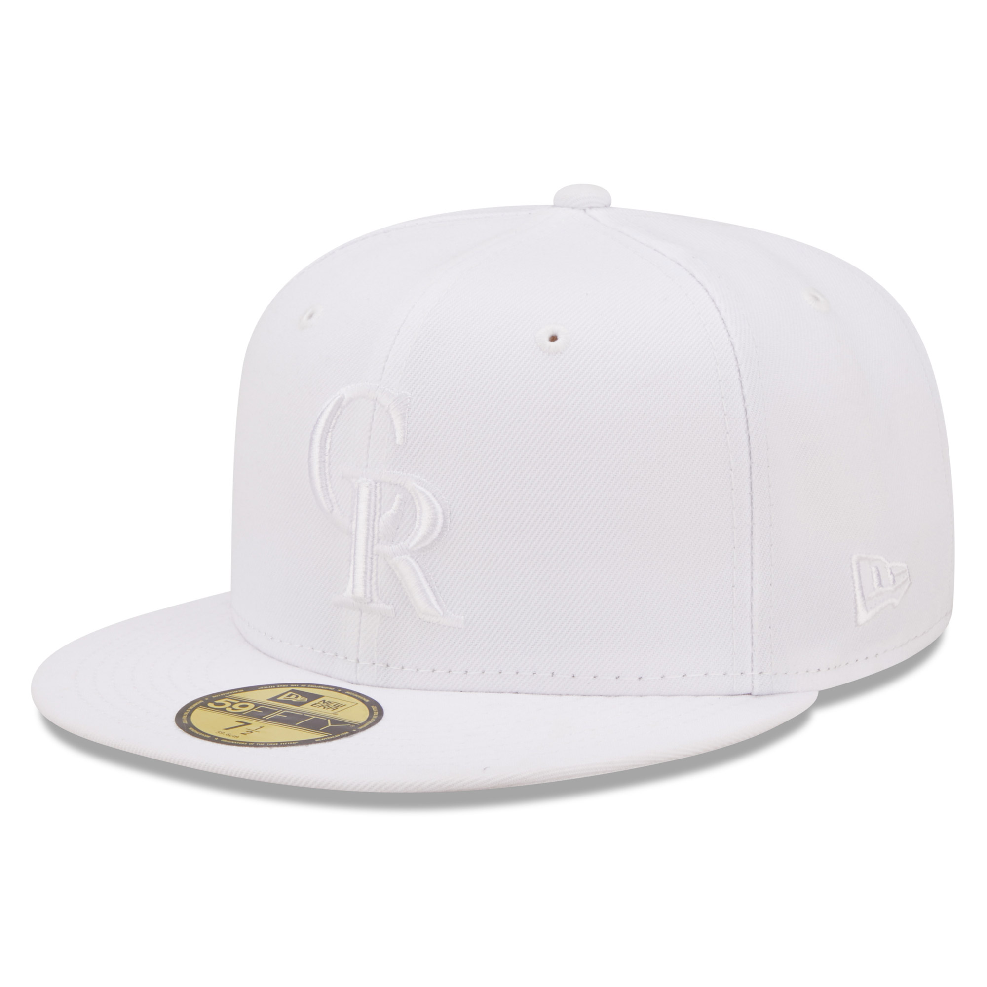 Men's New Era Colorado Rockies White on White 59FIFTY Fitted Hat - Image 7