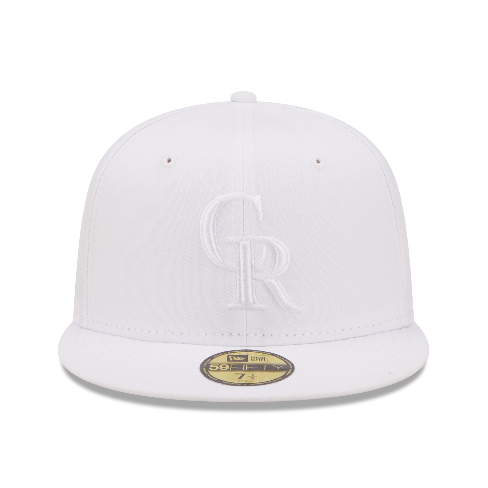 Men's New Era Colorado Rockies White on White 59FIFTY Fitted Hat - Image 8