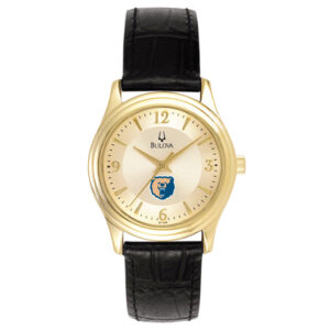 Women's Bulova Gold Morgan State Bears Stainless Steel Watch with Leather Band