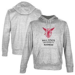 Men's ProSphere Gray Ball State Cardinals Business Name Drop Pullover Hoodie