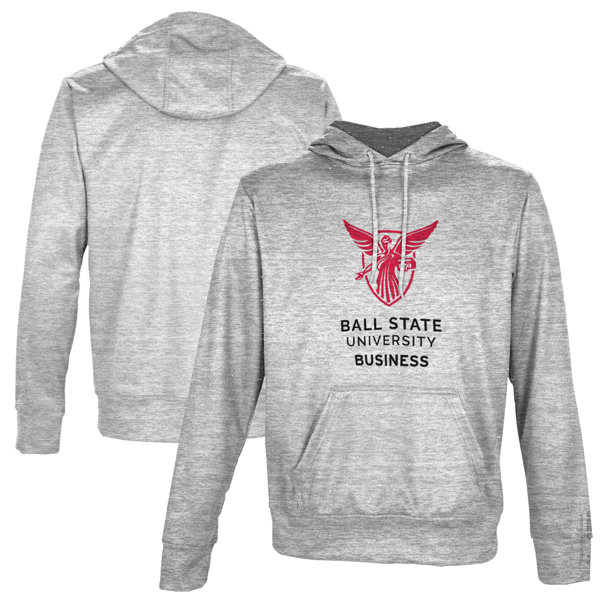 Men's ProSphere Gray Ball State Cardinals Business Name Drop Pullover Hoodie