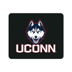 Black UConn Huskies Mascot Logo Mouse Pad