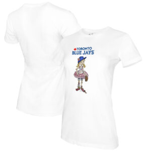 Women's Tiny Turnip White Toronto Blue Jays Baseball Babes T-Shirt