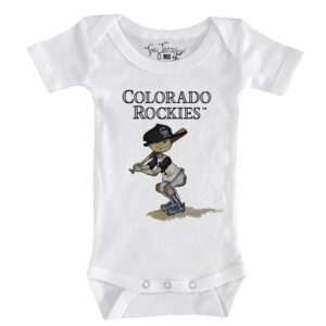 Infant Tiny Turnip White Colorado Rockies Slugger Bodysuit