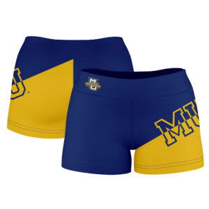 Women's Navy Marquette Golden Eagles Plus Size Color Block Shorts