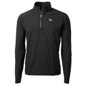 Men's Cutter & Buck Black North Carolina Central Eagles Adapt Eco Knit Hybrid Recycled Quarter-Zip Pullover Top