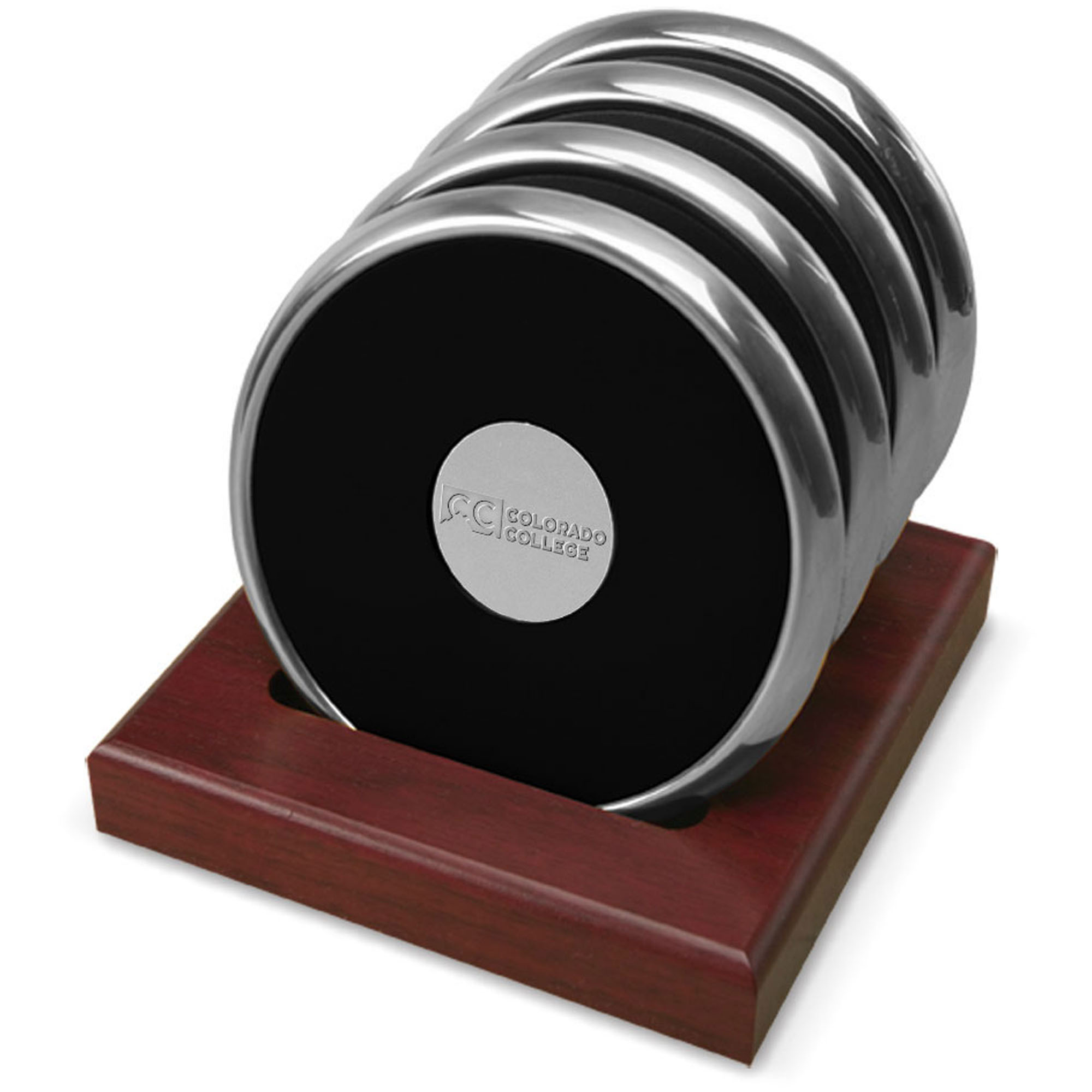 Silver Colorado College Tigers 4-Piece Coaster Set