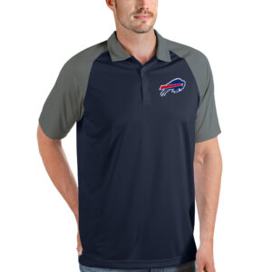 Men's Antigua Navy/Steel Buffalo Bills Nova Polo