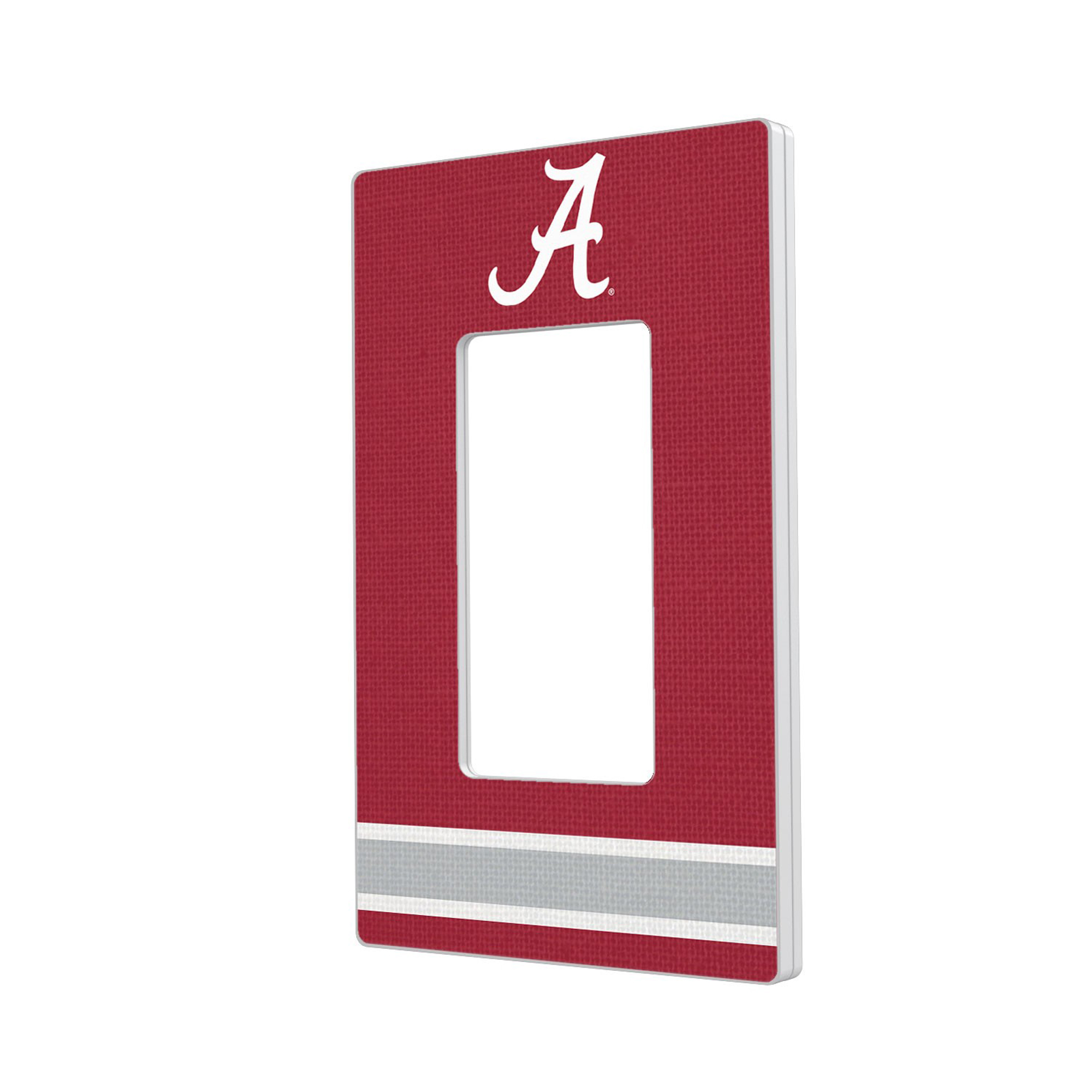 Alabama Crimson Tide Stripe Design Single Rocker Lightswitch Plate