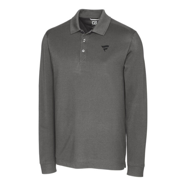 Men's Cutter & Buck Graphite Fanatics Corporate Advantage DryTec Pique Long Sleeve Polo - Image 3