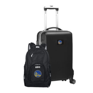 MOJO Black Golden State Warriors Personalized Deluxe 2-Piece Backpack & Carry-On Set