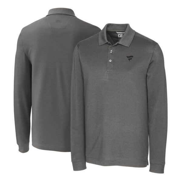 Men's Cutter & Buck Graphite Fanatics Corporate Advantage DryTec Pique Long Sleeve Polo
