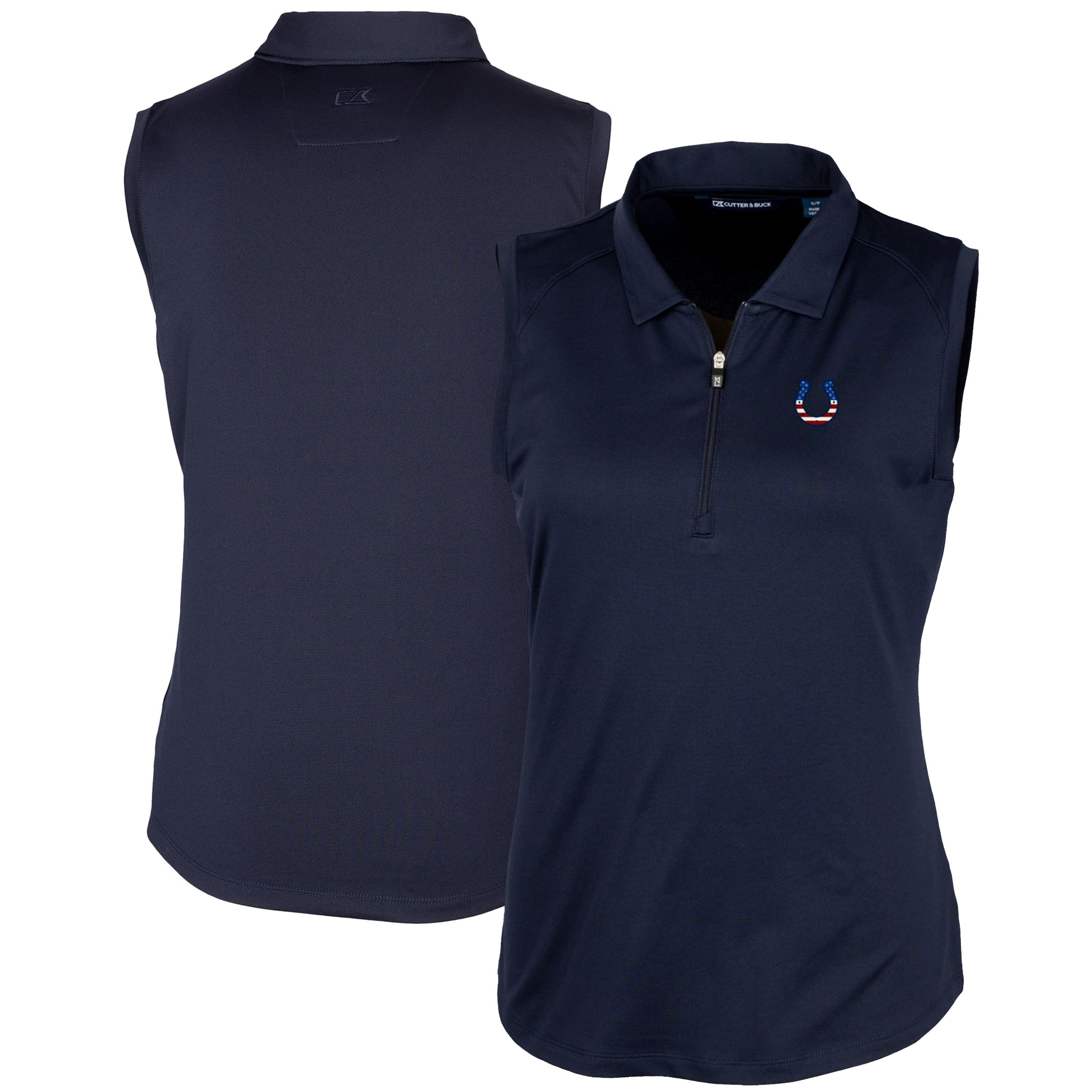 Women's Cutter & Buck Navy Indianapolis Colts Forge DryTec Stretch Sleeveless Polo