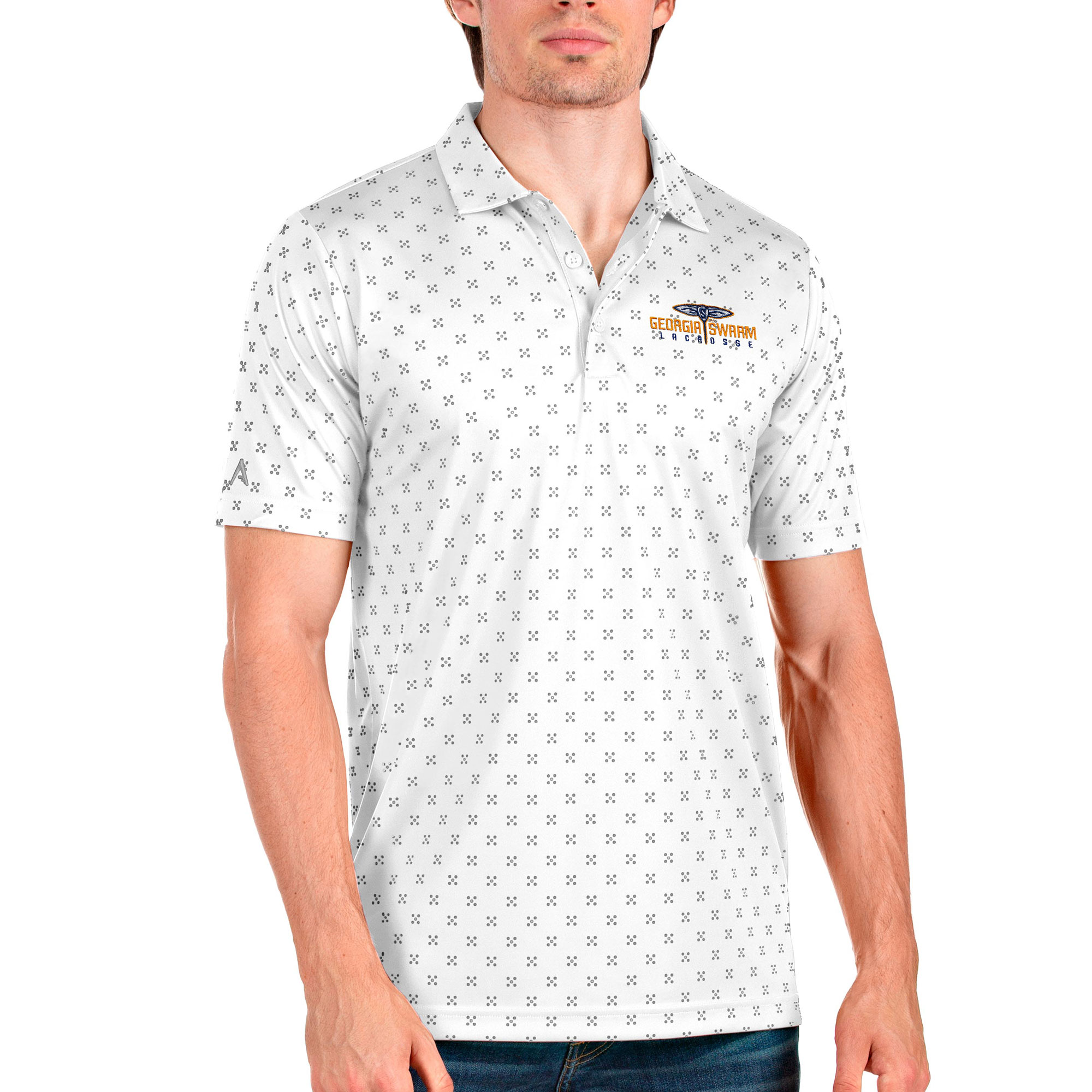 Men's Antigua White Georgia Swarm Spark Polo