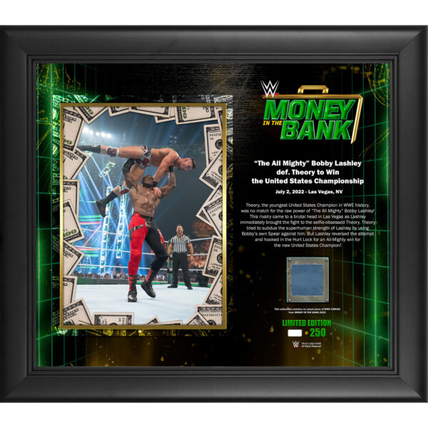 Bobby Lashley Framed 15'' x 17'' 2022 Money in the Bank Collage with a Piece of Match-Used Canvas - Limited Edition of 250