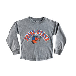 Girls Youth Gameday Couture Gray Boise State Broncos Faded Wash Pullover Top