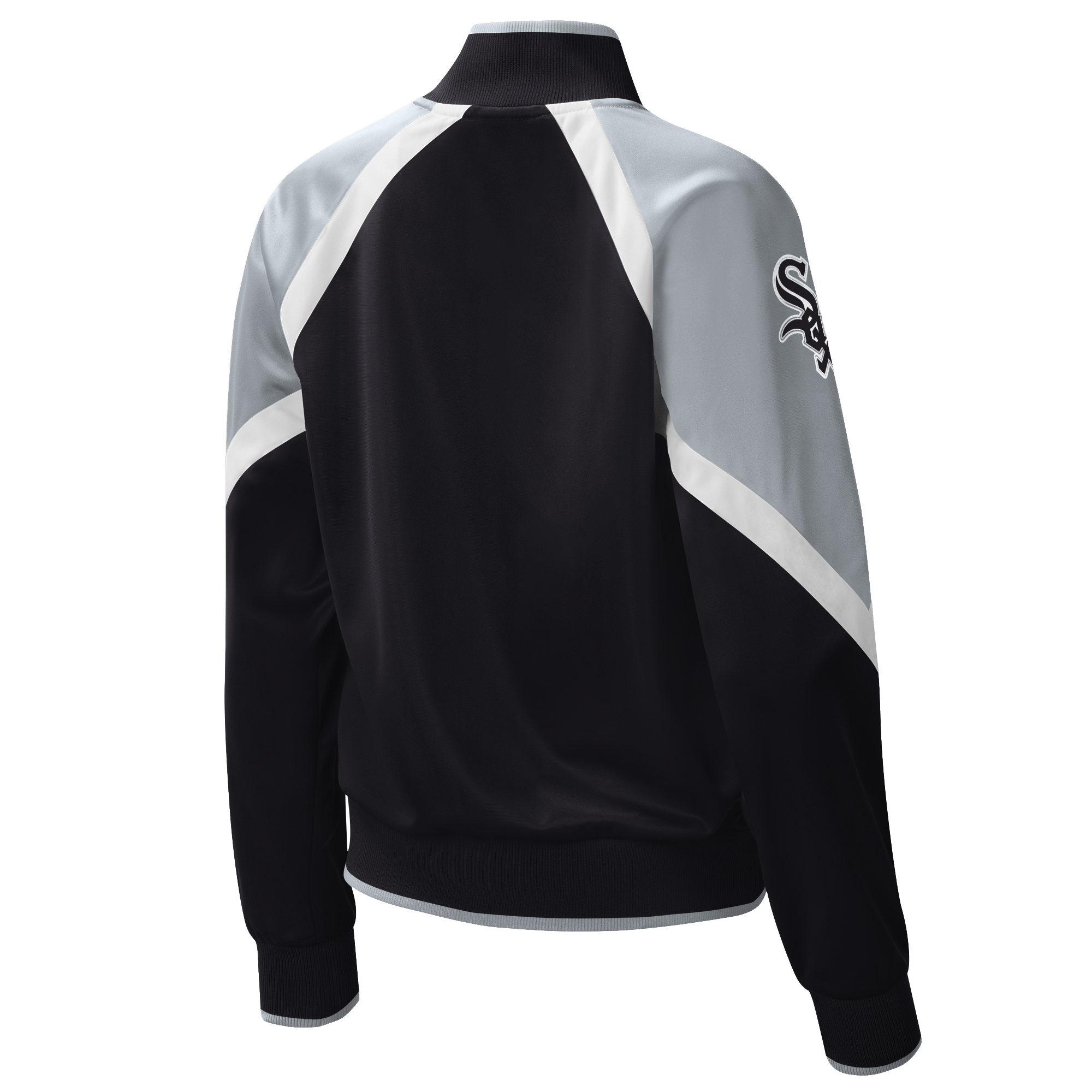 Women's Starter Black Chicago White Sox Touchdown Raglan Full-Zip Track Jacket - Image 4