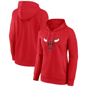 Women's Red Chicago Bulls Team Primary Logo Pullover Hoodie