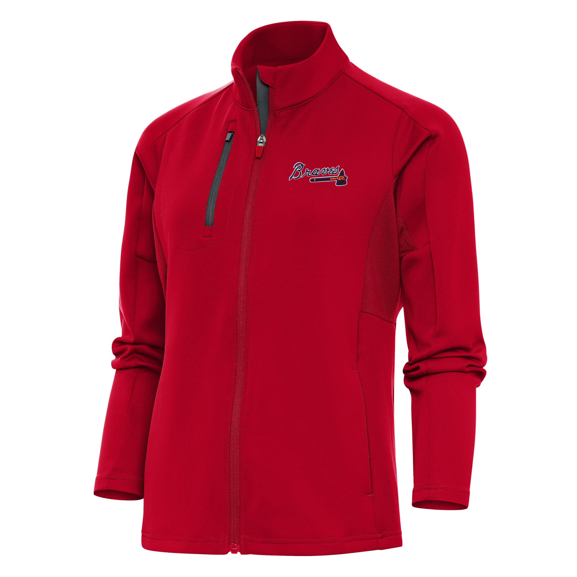 Women's Antigua Red Atlanta Braves Logo Generation Full-Zip Jacket