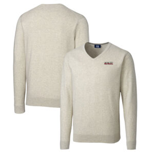 Men's Cutter & Buck Oatmeal Texas Tech Red Raiders Lakemont Tri-Blend Big & Tall V-Neck Pullover Sweater