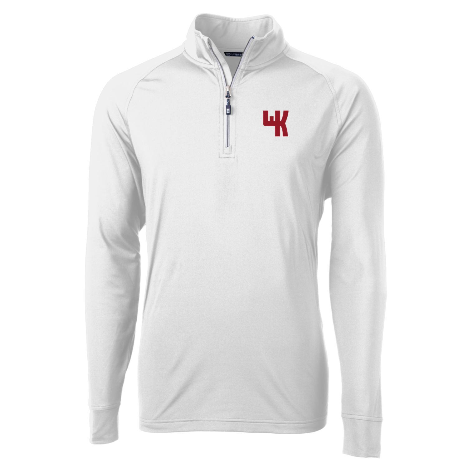 Men's Cutter & Buck White Western Kentucky Hilltoppers Adapt Eco Knit Stretch Recycled Quarter-Zip Pullover Top - Image 3