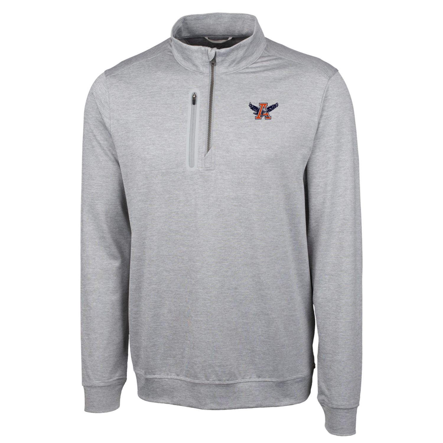 Men's Cutter & Buck Gray Auburn Tigers Heathered Vault Stealth Quarter-Zip Pullover Top - Image 3