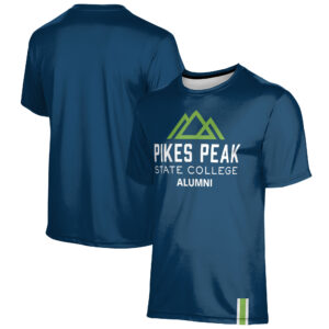 Men's ProSphere Navy Pikes Peak State College Alumni Logo Stripe T-Shirt