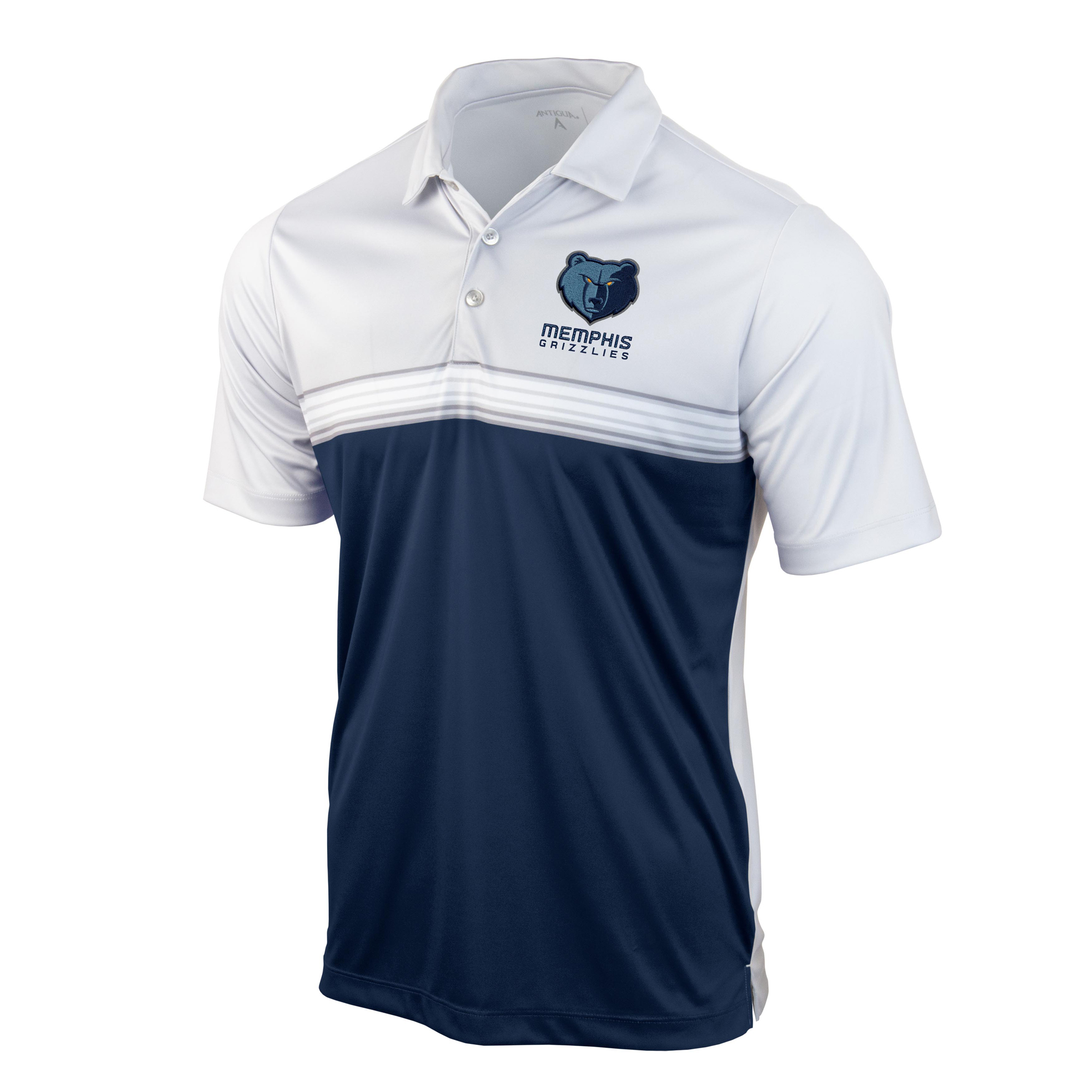 Men's Antigua White/Navy Memphis Grizzlies Answer Polo