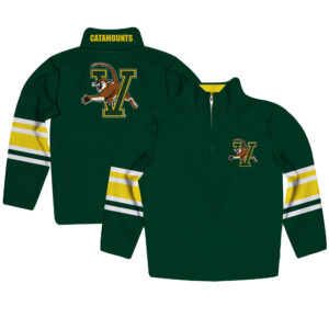 Youth Green Vermont Catamounts Team Logo Quarter-Zip Pullover Sweatshirt
