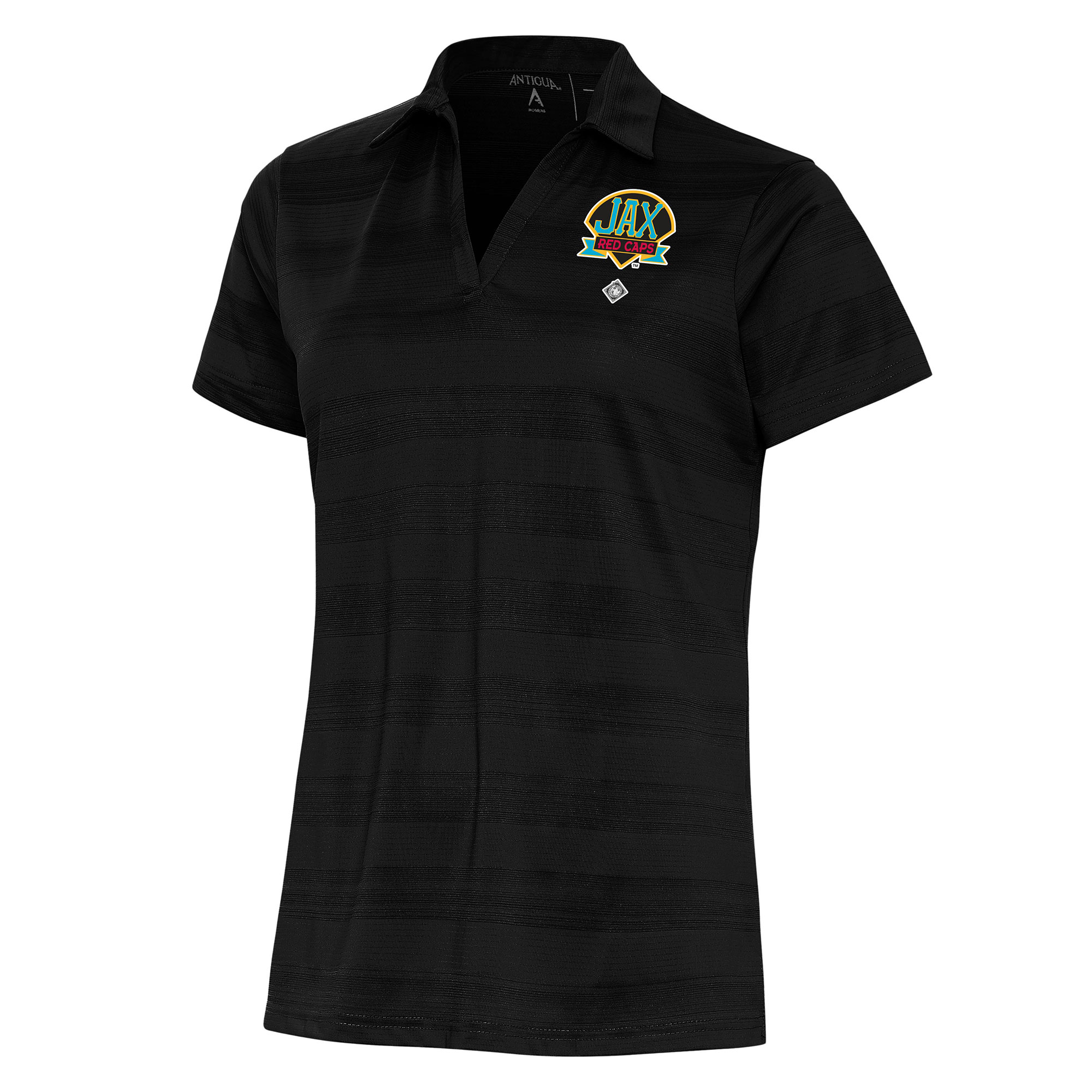 Women's Antigua Black Jacksonville Red Caps Compass Polo