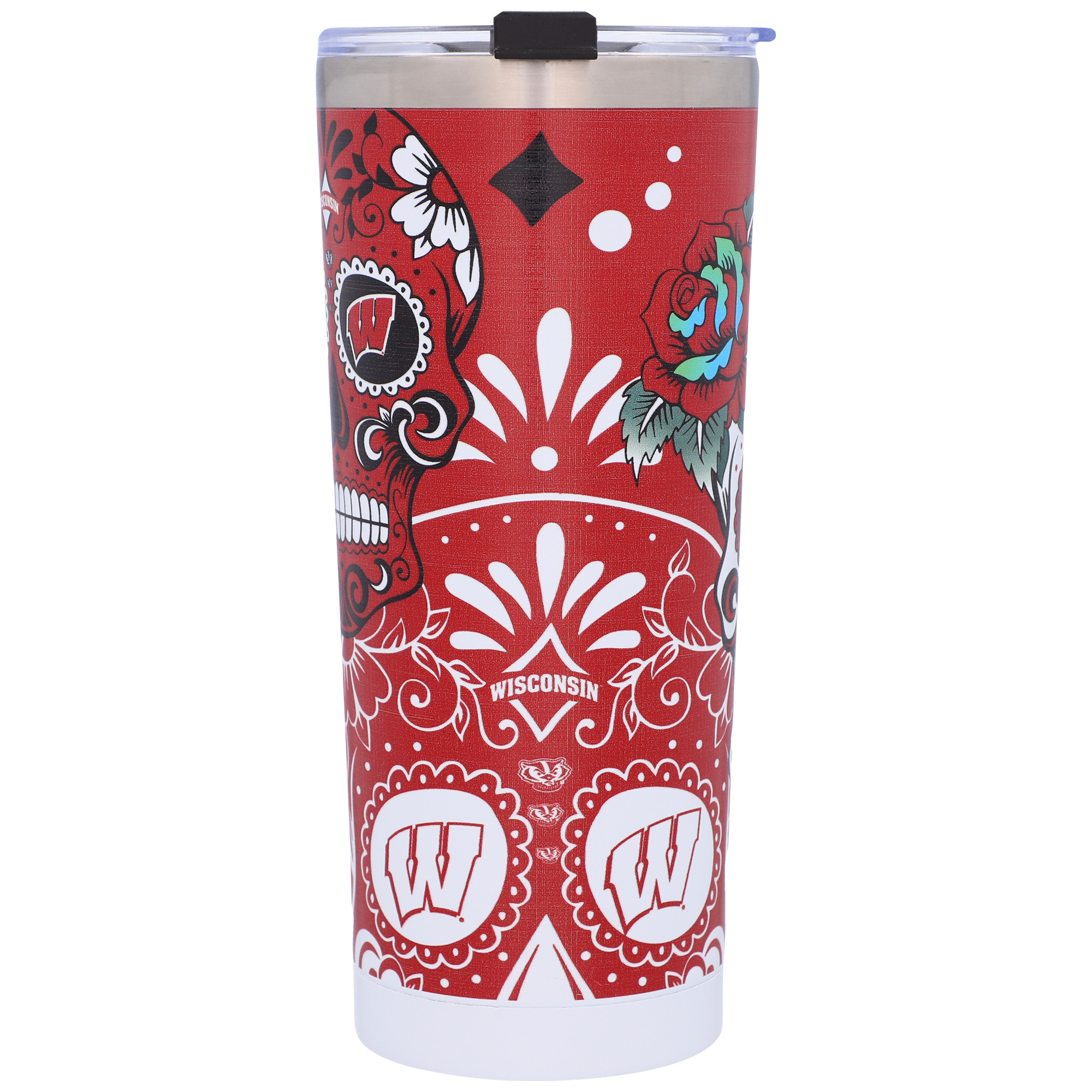 Wisconsin Badgers 24oz. Dia De Los Muertos Stainless Steel Tumbler - Image 7