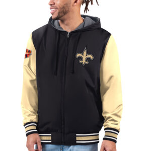 Men's G-III Sports by Carl Banks Black/Gold New Orleans Saints Commemorative Reversible Full-Zip Jacket