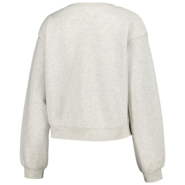 Women's ZooZatz Oatmeal Notre Dame Fighting Irish Core Chenille Cropped Pullover Sweatshirt - Image 8
