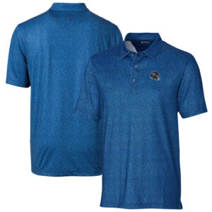 Men's Cutter & Buck  Royal Tennessee Titans Helmet Micro Floral Print Stretch Polo