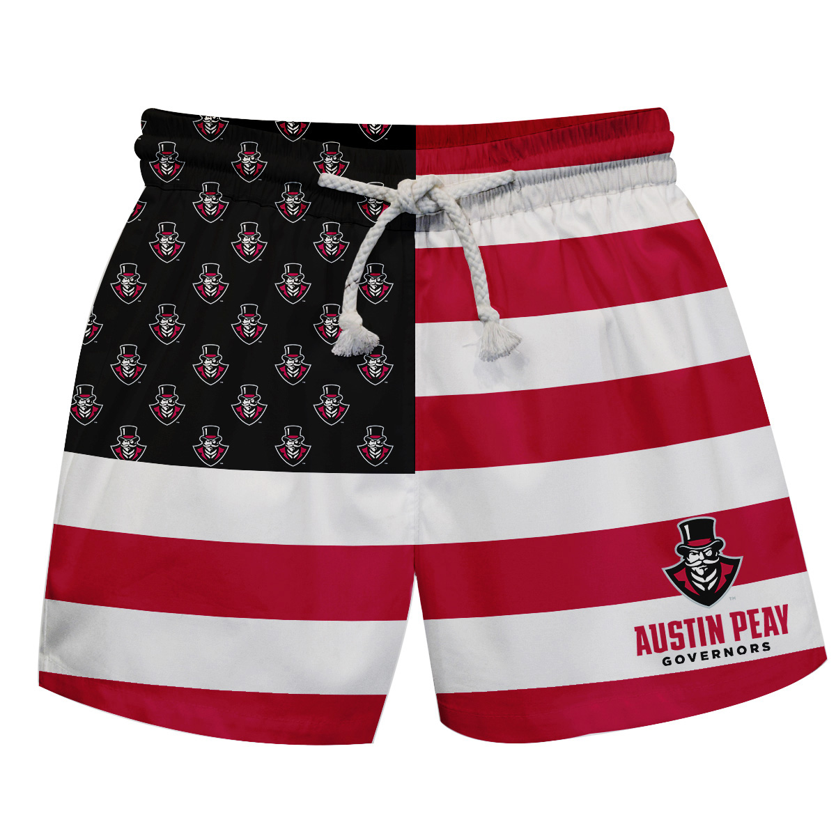 Toddler Vive La Fete Red/Black Austin Peay State Governors Flag Swim Trunks