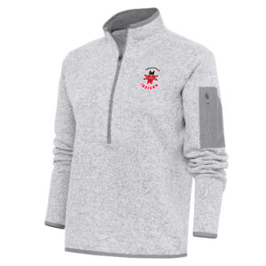Women's Antigua  Heather Gray Indianapolis Indians Fortune Half-Zip Pullover Jacket