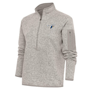 Women's Antigua  Oatmeal Tri-City Dust Devils Fortune Half-Zip Pullover Jacket