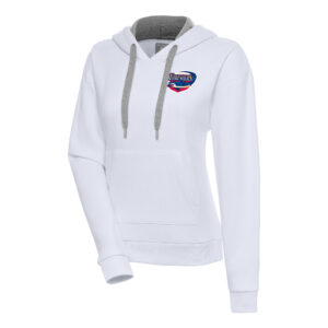 Women's Antigua  White Clearwater Threshers Victory Pullover Hoodie