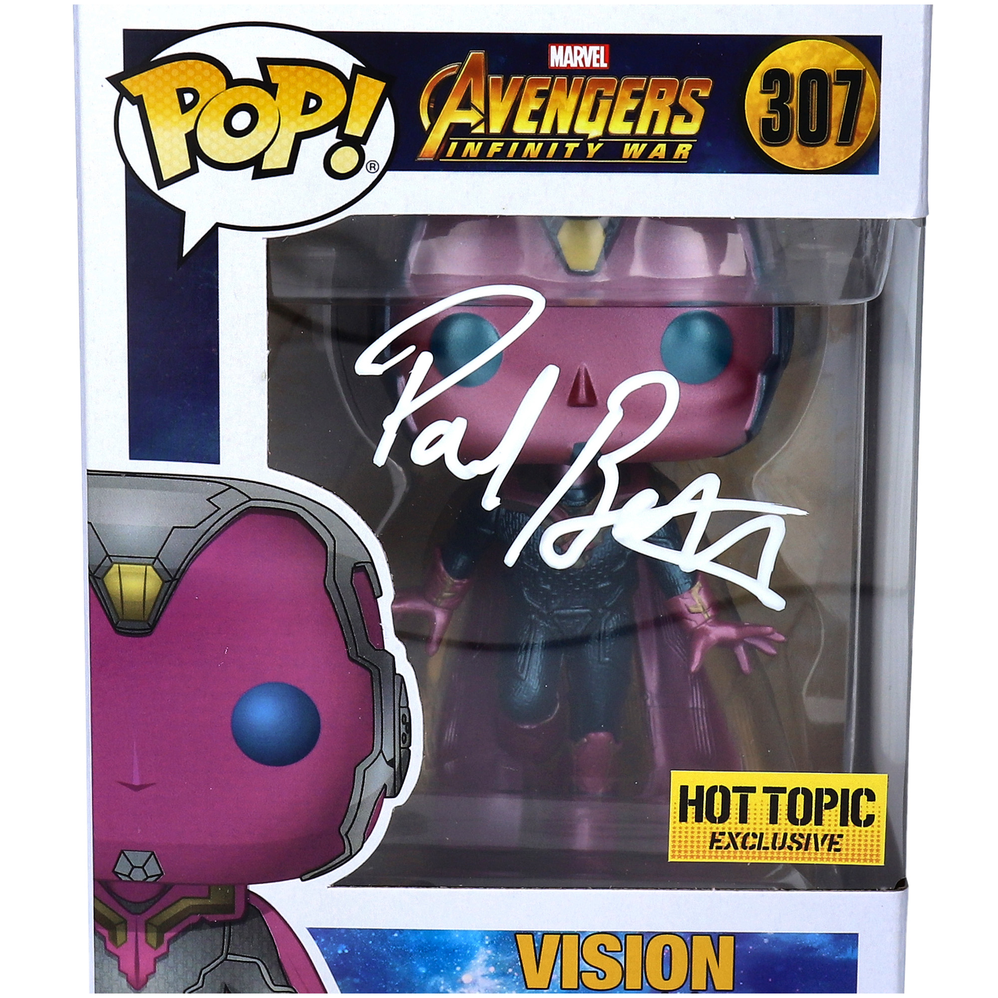 Paul Bettany Marvel Autographed Vision #307 Funko Pop! - Image 5