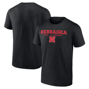Men's Black Nebraska Huskers Authentic Pick-A-Sport T-Shirt
