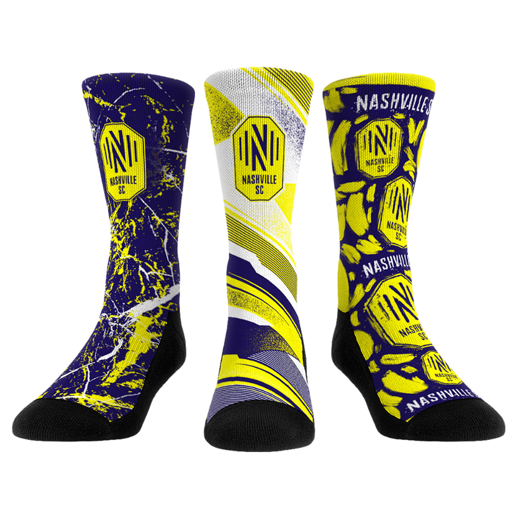 Rock Em Socks Yellow Nashville SC Three-Pack Crew Socks Set