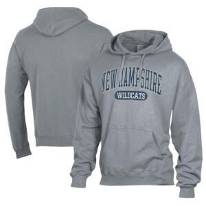 Men's Comfort Wash  Gray New Hampshire Wildcats Lightweight Fleece Pullover Hoodie