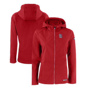 Women's Cutter & Buck  Red St. Louis Cardinals Evoke Eco Softshell Recycled Full-Zip Jacket