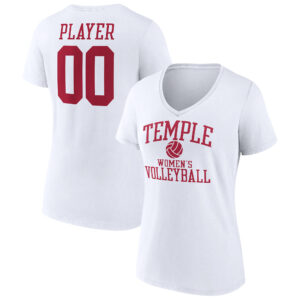 Women's  White Temple Owls Women's Volleyball Pick-A-Player NIL Gameday Tradition V-Neck T-Shirt