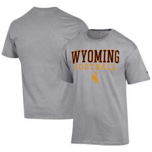 Men's Champion  Gray Wyoming Cowboys Football Jersey T-Shirt