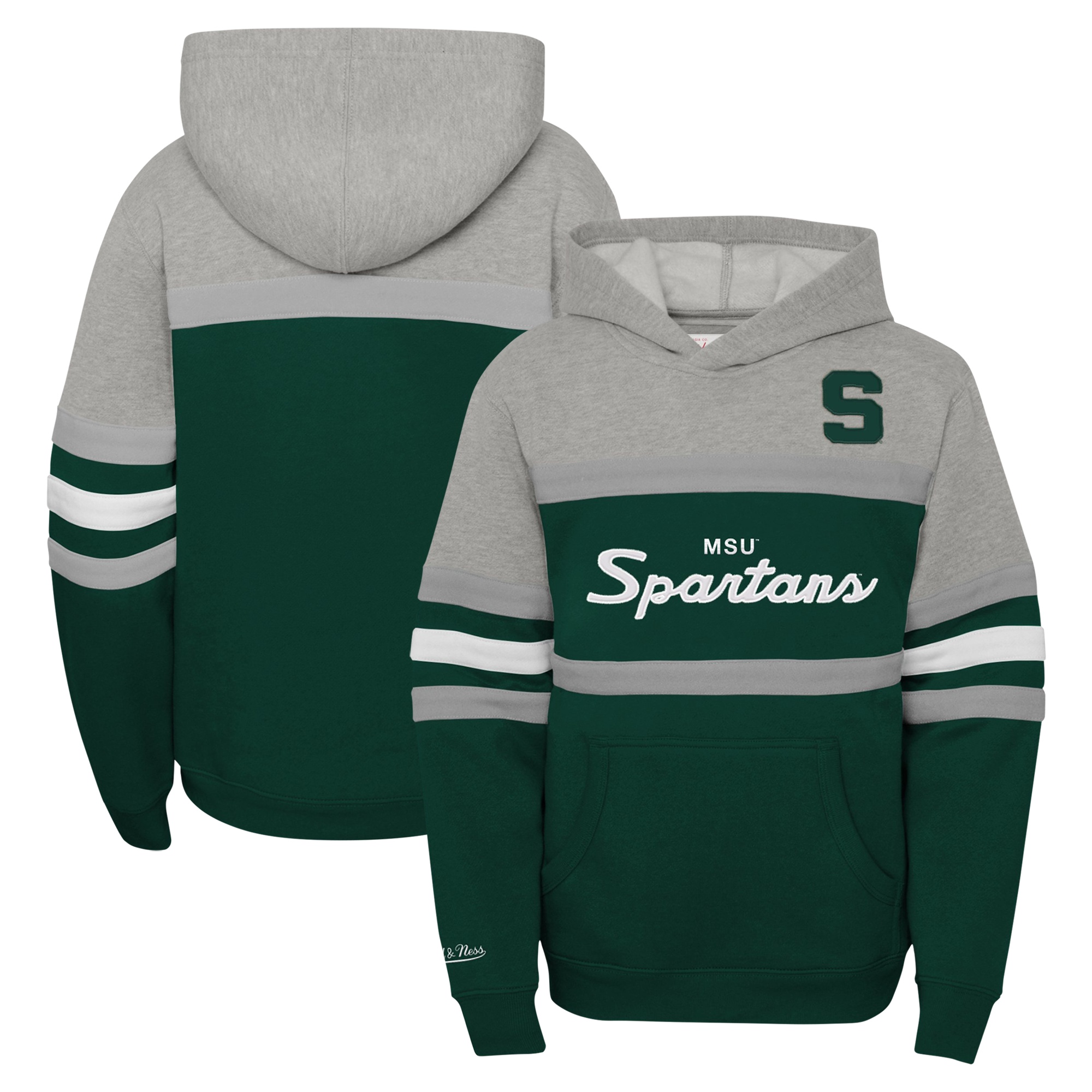 Youth Mitchell & Ness Green Michigan State Spartans Head Coach Hoodie